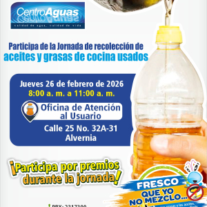 Participa de la jornada de recolección de aceite de cocina usado