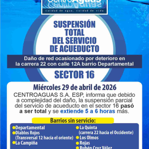 Se extiende suspensión en el sector 16 y pasa a ser total