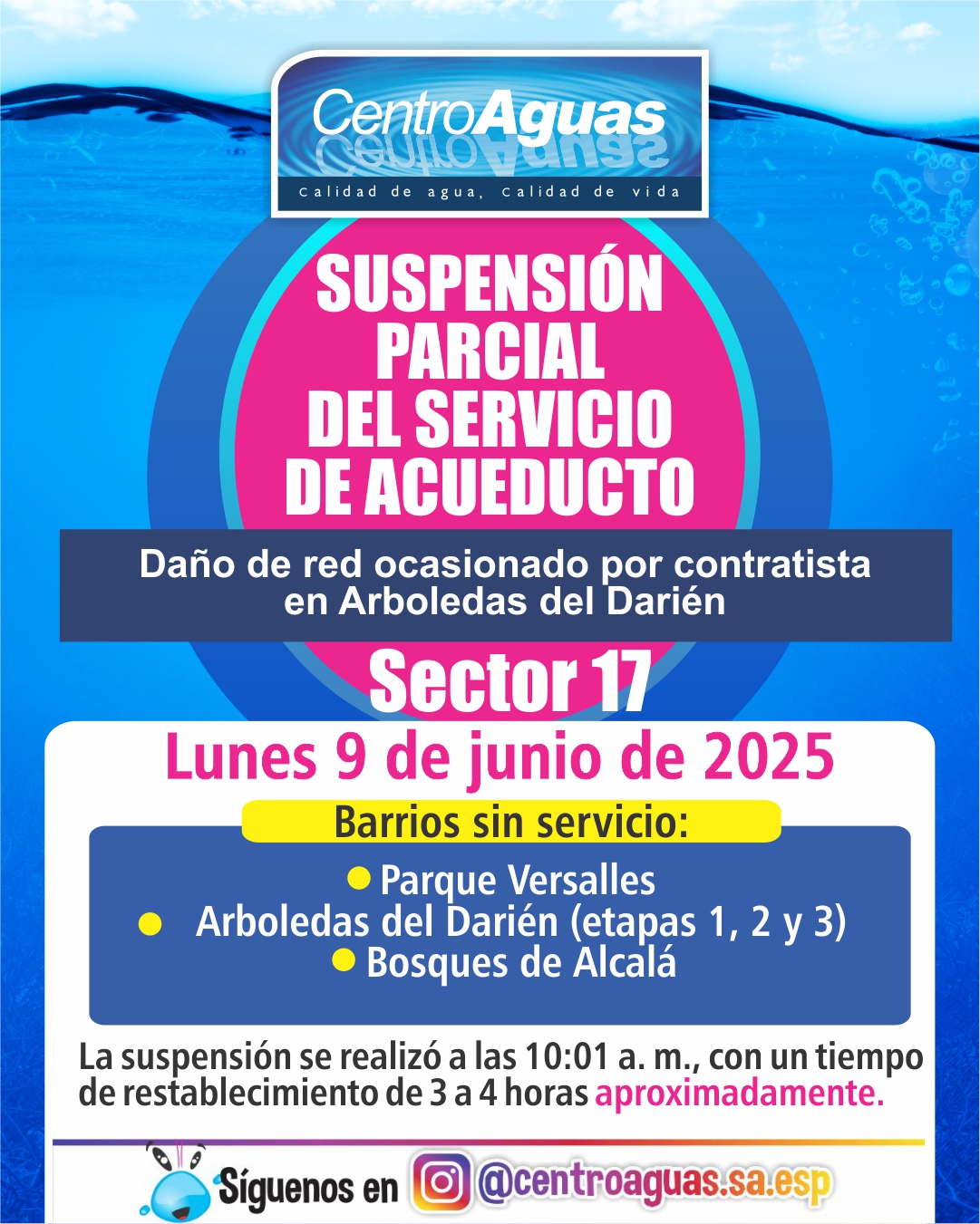 Diseño suspensión del servicio