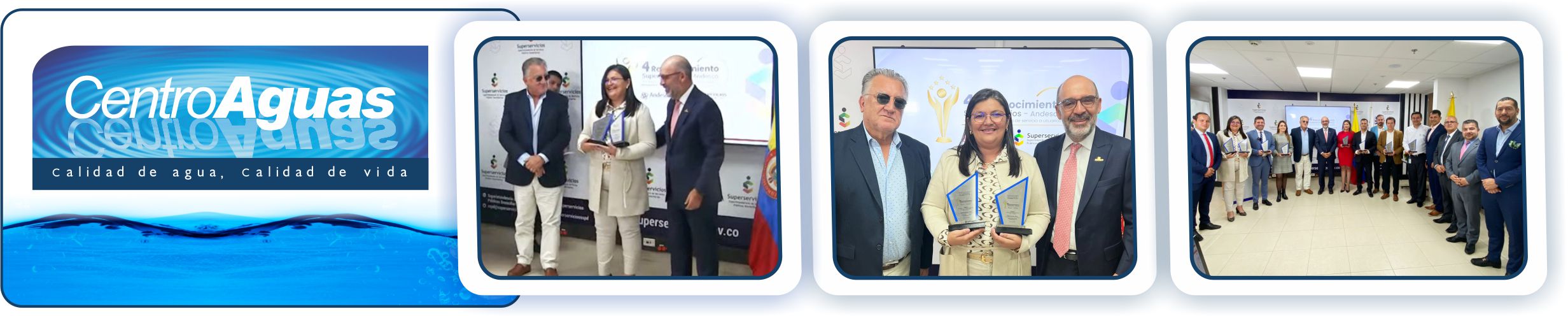 Reconocimientos de SUPERSERVICIOS y ANDESCO a CENTROAGUAS