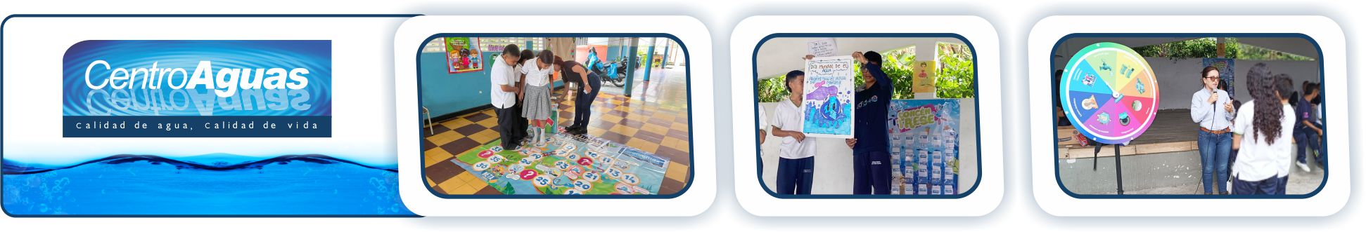 Niños realizando actividades lúdicas en la celebración del Día Mundial del Agua en colegios