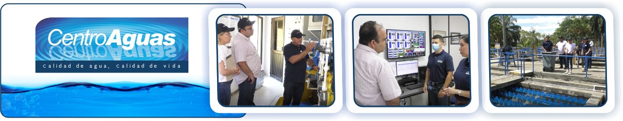 Diseño con tres fotografías de la visita donde se ve a delegados de la CRA y funcionarios de CENTROAGUAS S.A. ESP