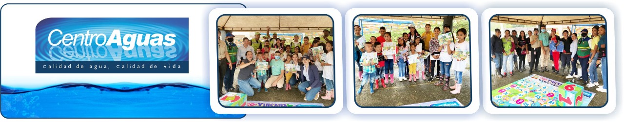 Diseño con tres fotografías de la actividad, se puede ver a los empleados realizando dinámicas con la comunidad 