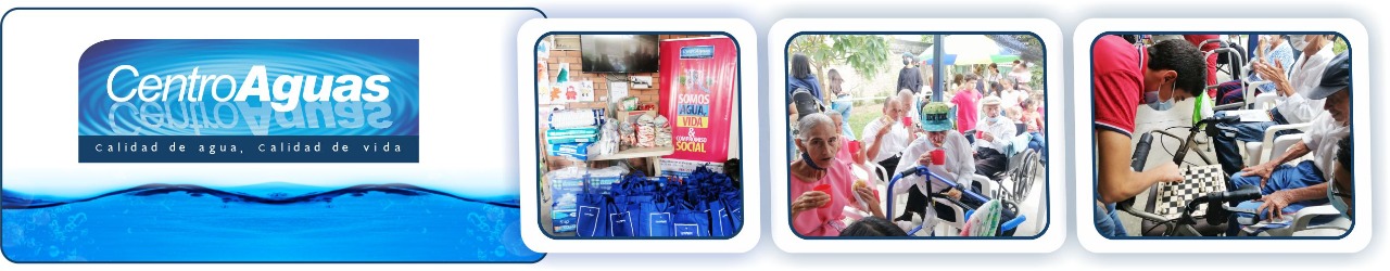 Diseño con tres imágenes de los abuelos en la actividad de celebración