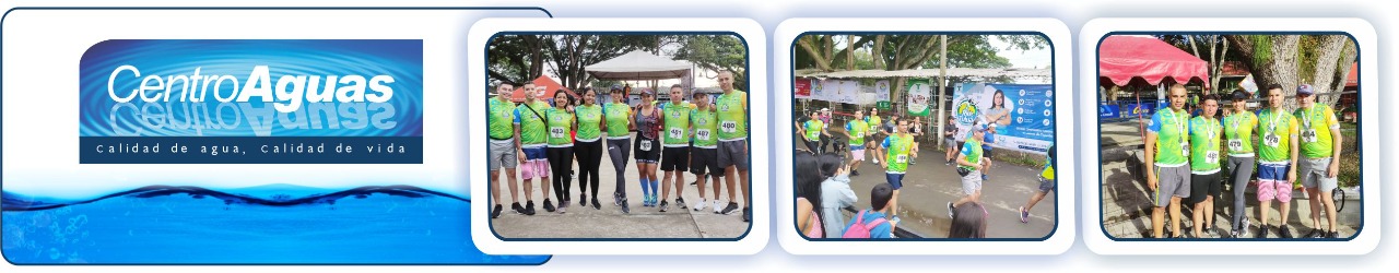 tres fotografías de los colaboradores en la carrera atlética 