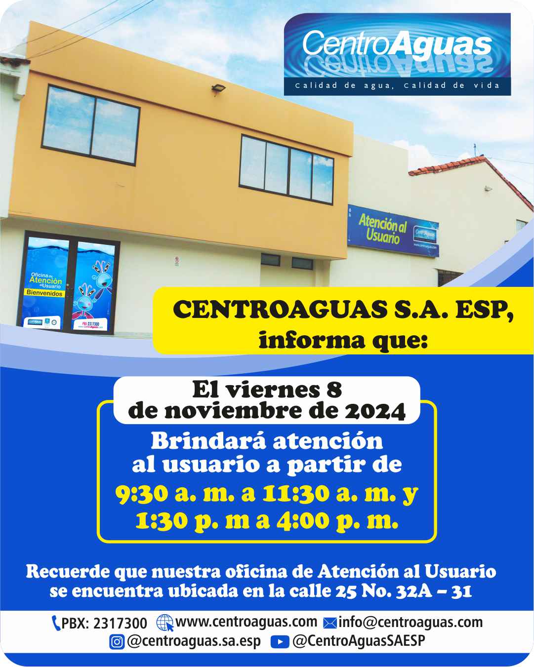 Jornada de atención viernes 8 de noviembre de 2024