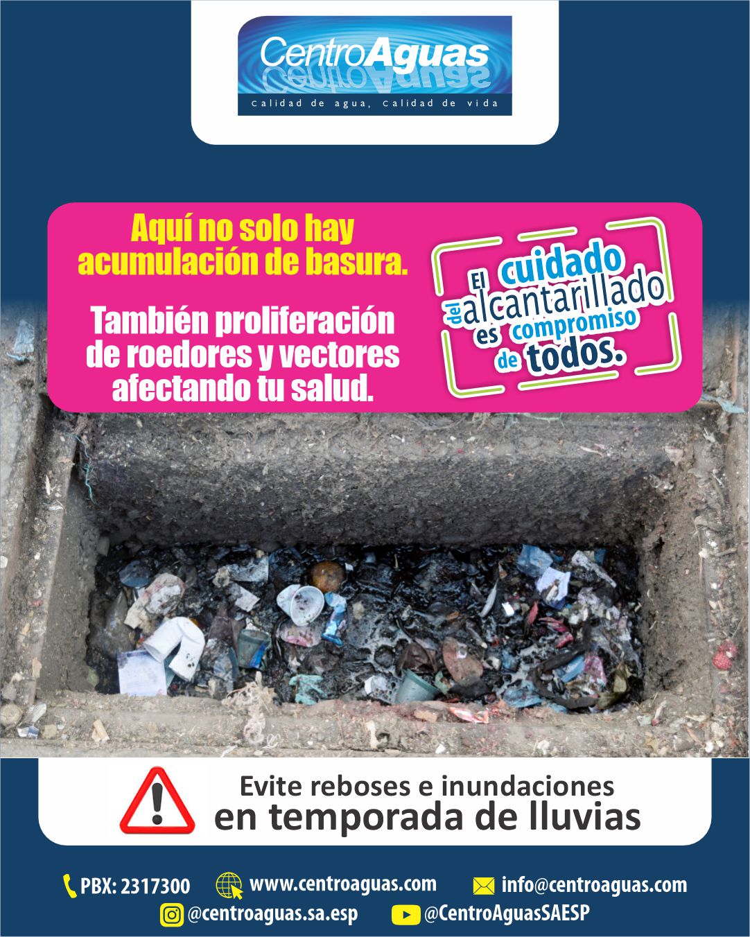 Evite reboses e inundaciones en temporada de lluvias