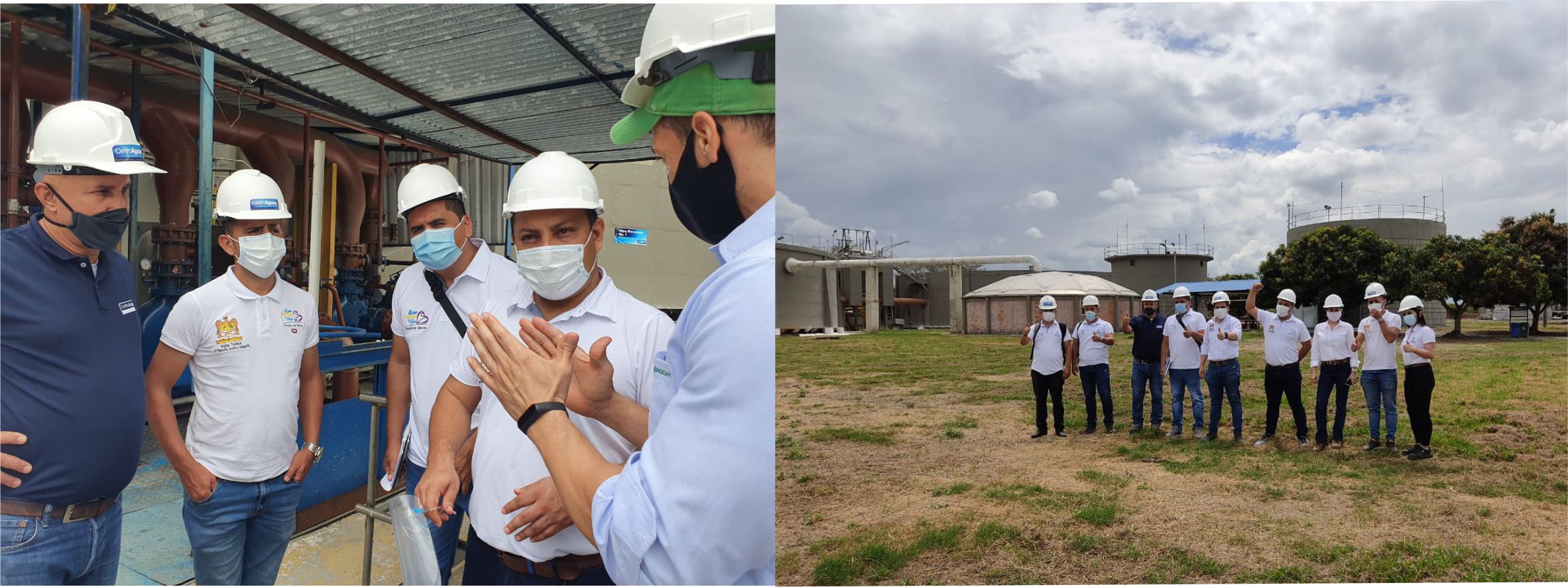 Imagen representativa de la visita de la máxima  autoridad de la capital del Putumayo, de la empresa operadora de acueducto y alcantarillado Aguas de Mocoa y del consorcio INGESAN- CDM SMITH INC