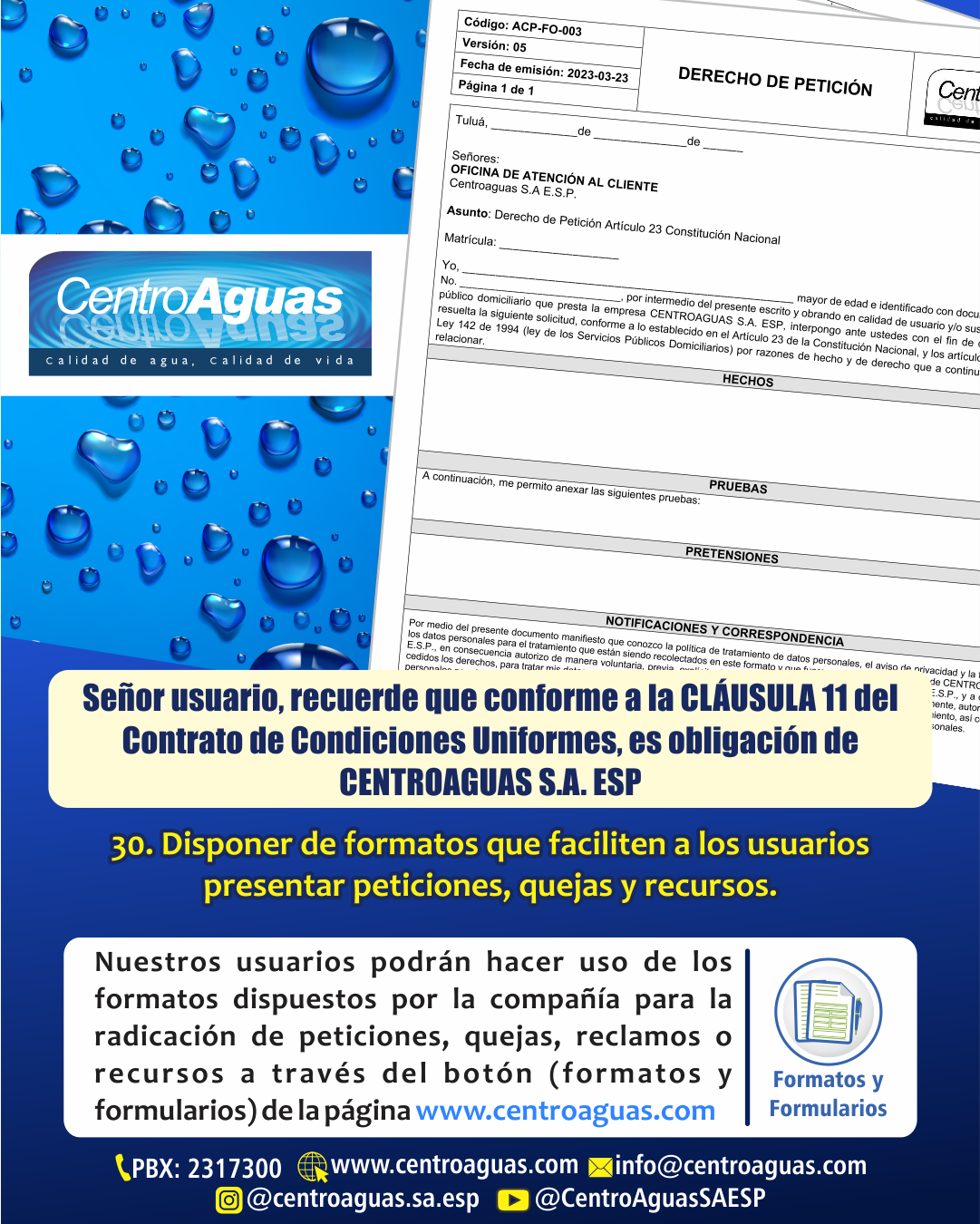 Descarga formatos para presentar PQRS desde nuestra página web 