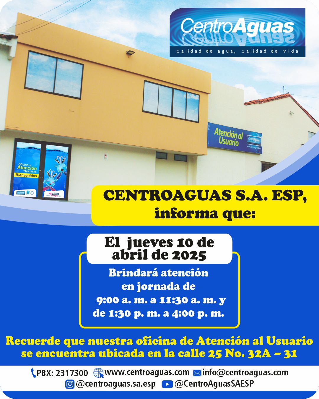 Jornada de atención jueves 10 abril de 2025