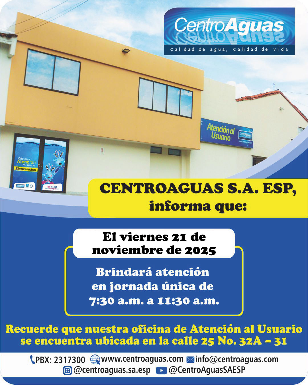 Jornada de atención viernes 21 de noviembre de 2025