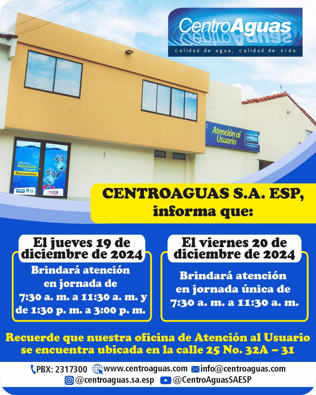 Jornada de atención 19 y 20 de diciembre de 2024