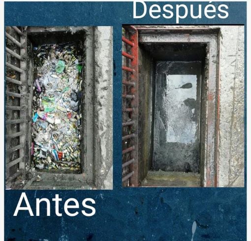 Diseño del antes y después de un sumidero limpio  