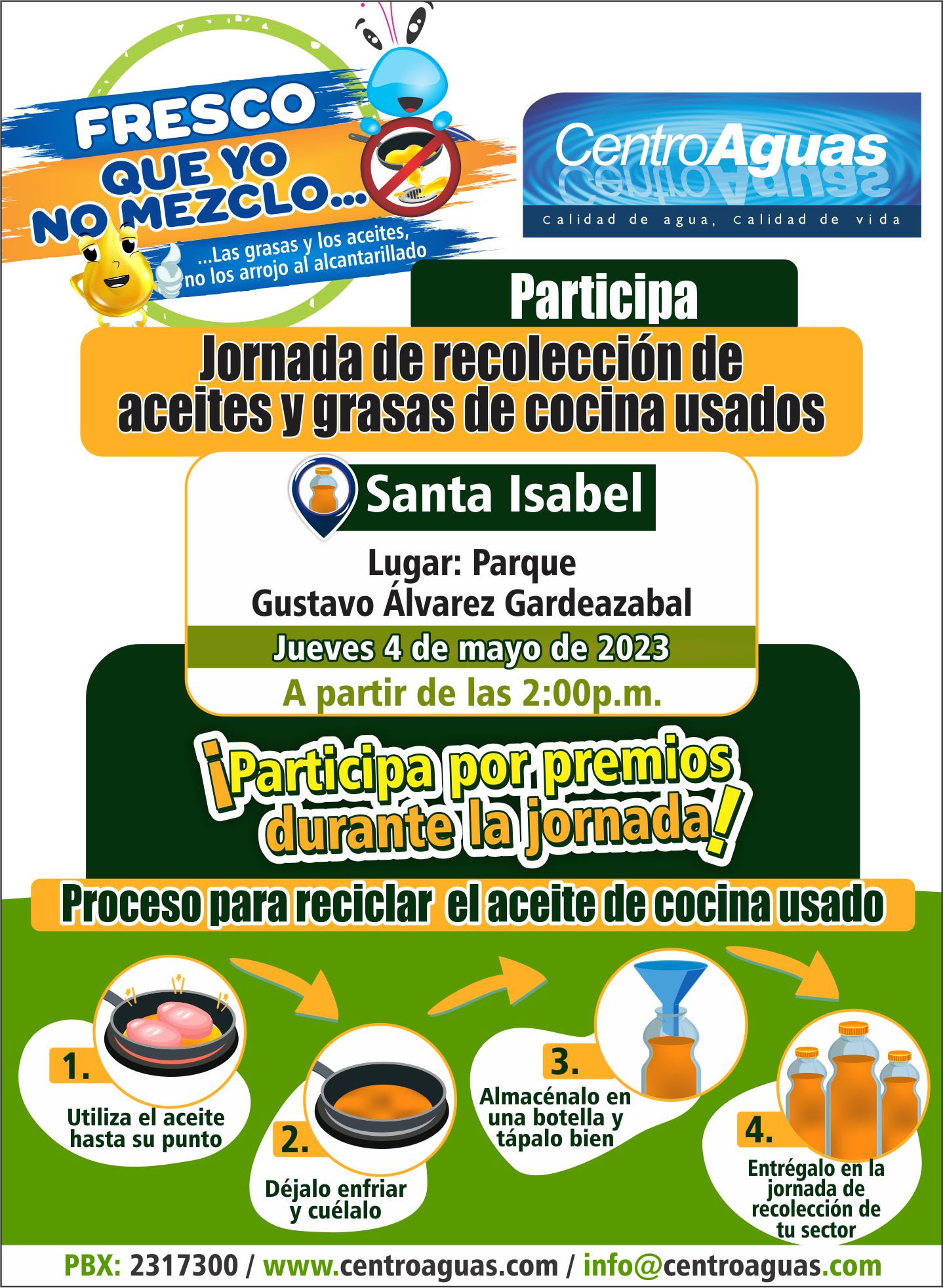 Jornada de recolección de aceite de cocina usado - Barrio Santa Isabel