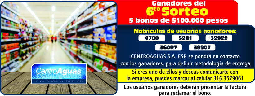 Imagen representativa informando el número de las matrículas que ganaron bonos de $100.000 en el sexto sorteo